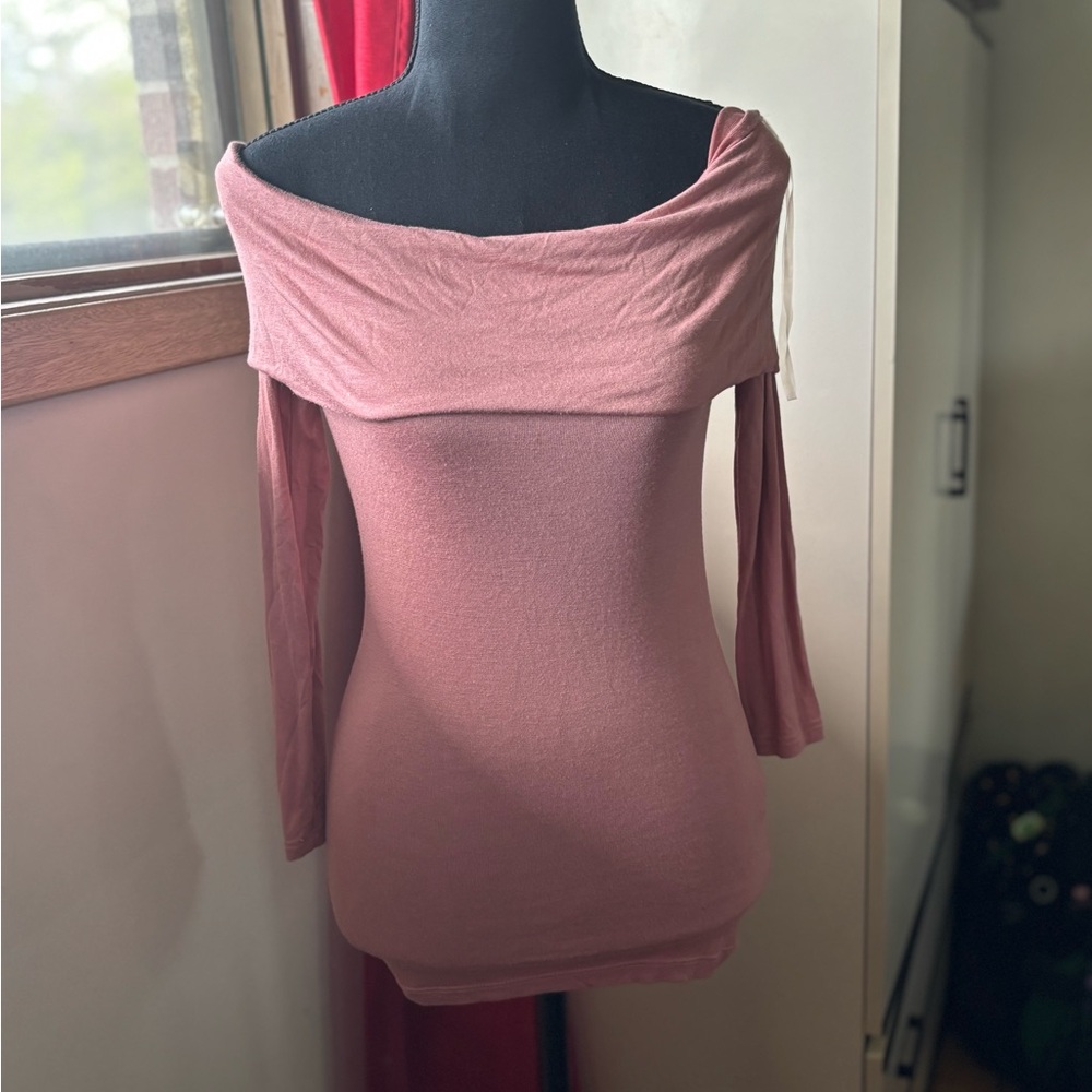 Off-Shoulder Pink Top